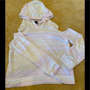 Girls hooded long sleeve tee shirt.